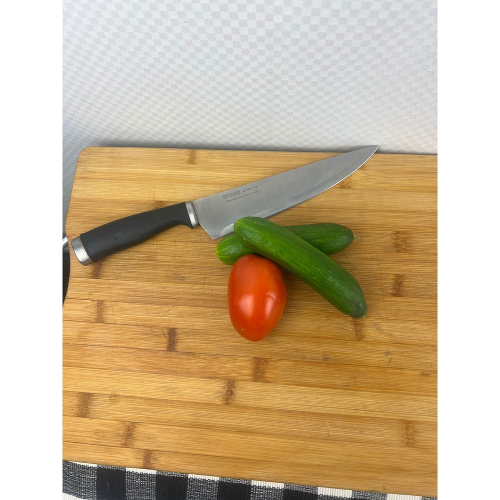 Hampton Forge Epicure 8 Inch Chef Knife Superior Steel 10-118K-7T-8 Black Silver